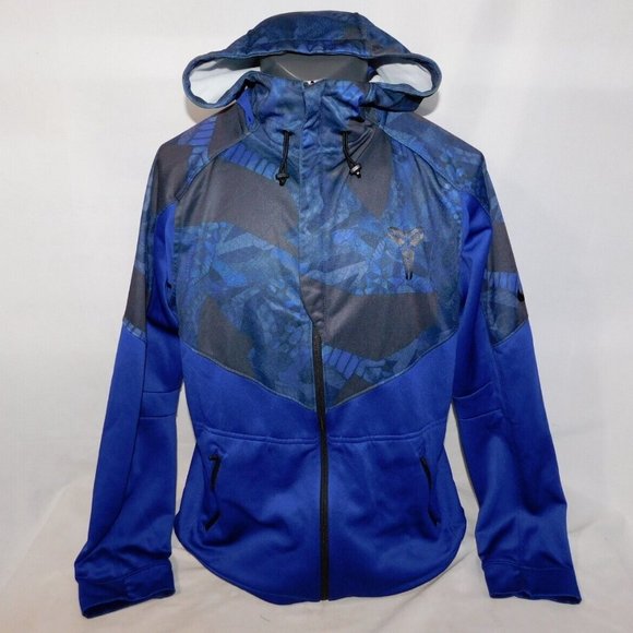 Kobe Bryant KB24 Nike Therma Fit Full Zip Hoodie L Blue Black Mamba Jacket - Picture 1 of 16